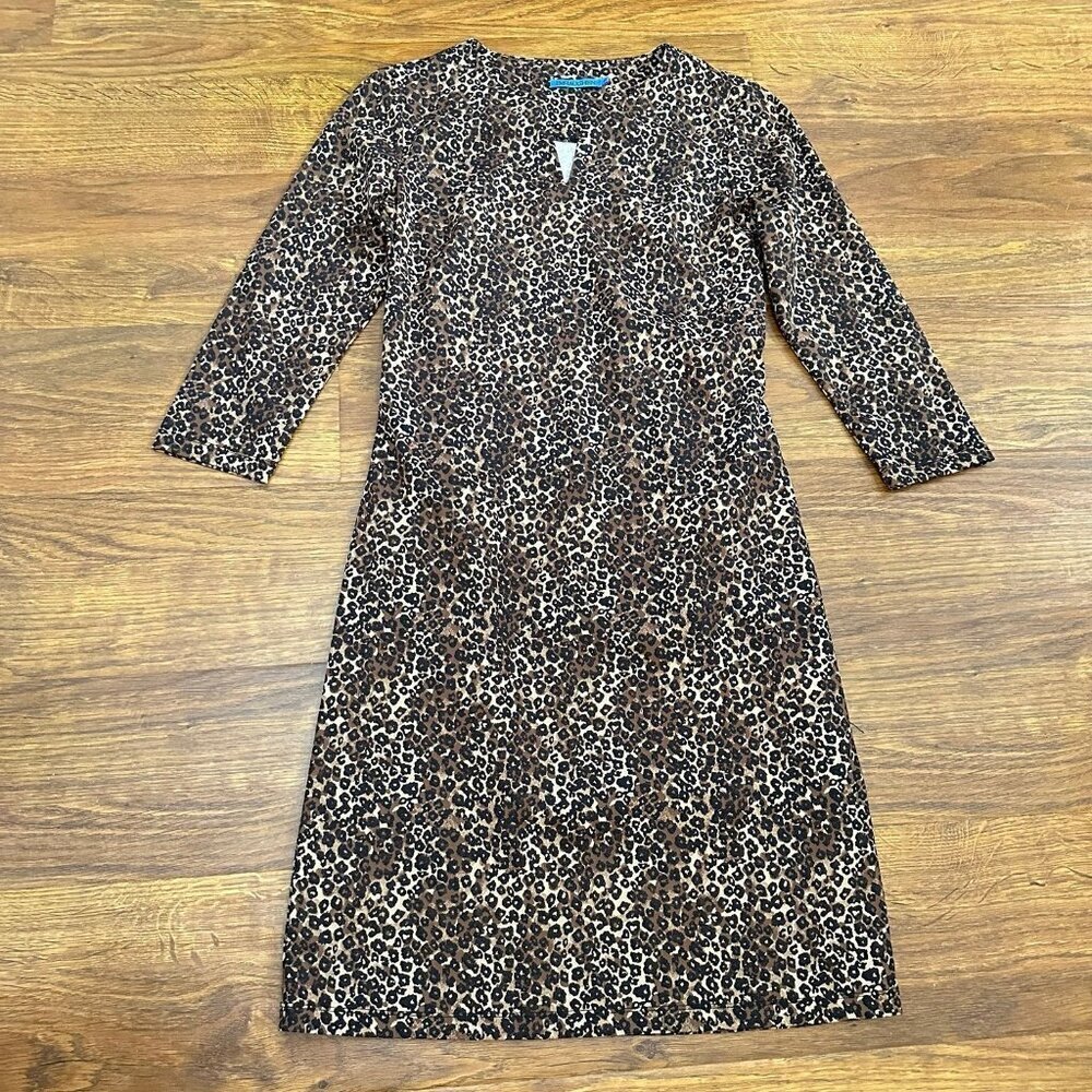 J. McLaughlin leopard animal print Catalina knit dress
